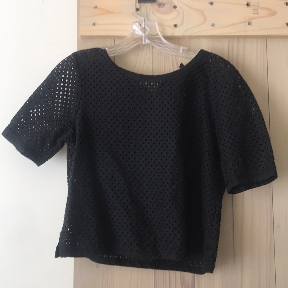 Banana republic black eyelet top